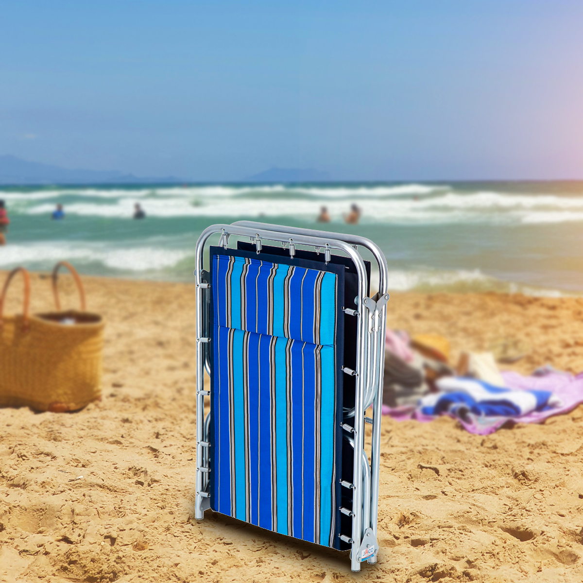 Catre Plegable Almohada 2.5 Densidad Acero Galvanizado 185 cm x 66 cm x 35 cm Resistente Portátil