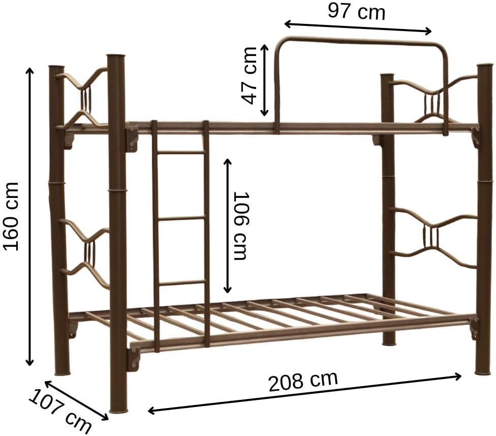 Litera Torreón Acero Chocolate 208 cm x 107 cm x 160 cm Resistente Funcional Espaciosa