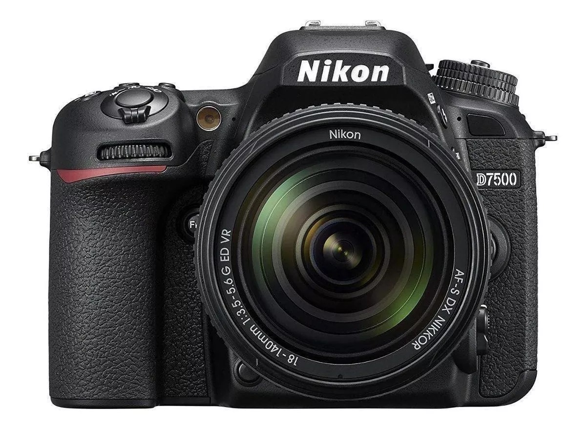 Camara Fotográfica y De Video Nikon Modelo D7500 DSLR 4K Con Lente DX Nikkor 18-140 mm f/3 1/2 - 5 1/2 ED VR Color Negro