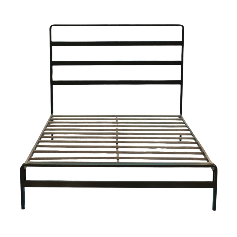 Cama Málaga Matrimonial Acero Negro 136 cm x 190 cm x 110 cm Resistente Moderna