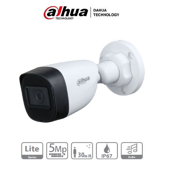 Cámara Dahua Bala De 5 MPX/Micrófono/Lente 2.8MM/IR 30 MTS/Starligth/IP67 