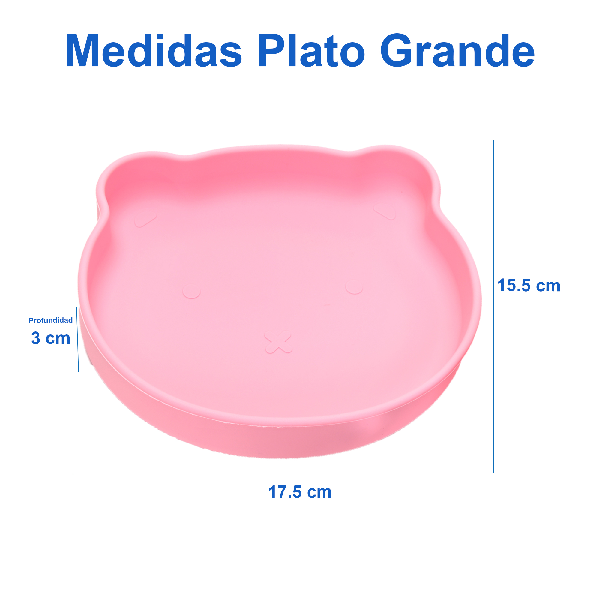 2 Platos para Bebé en Silicona con Cubiertos en Acero Inoxidable color rosa y 3 Baberos