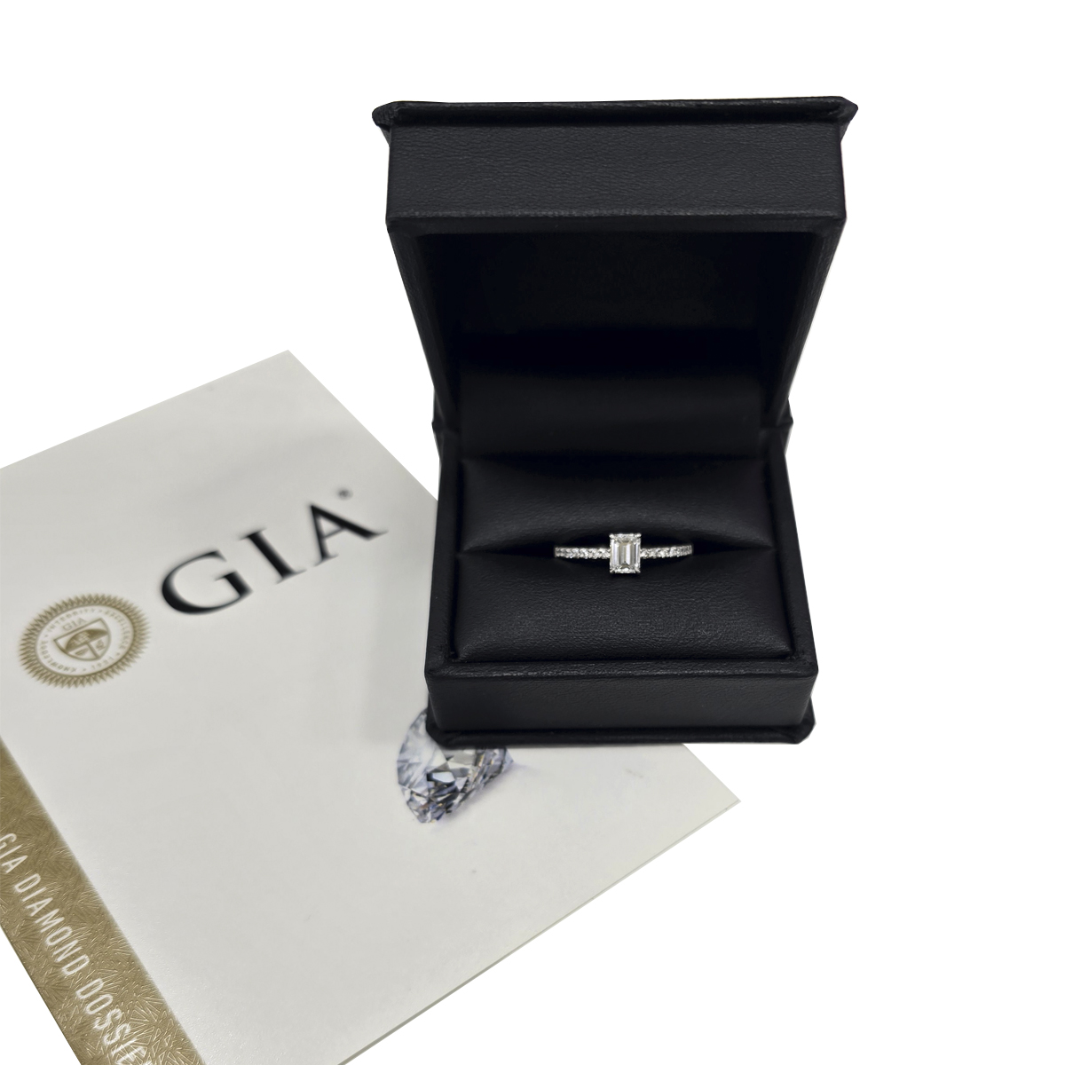 Anillo Compromiso Diamante Oro 14k Blanco Certificado Gia