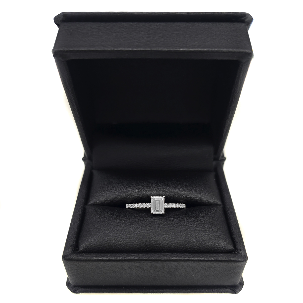 Anillo Compromiso Diamante Oro 14k Blanco Certificado Gia
