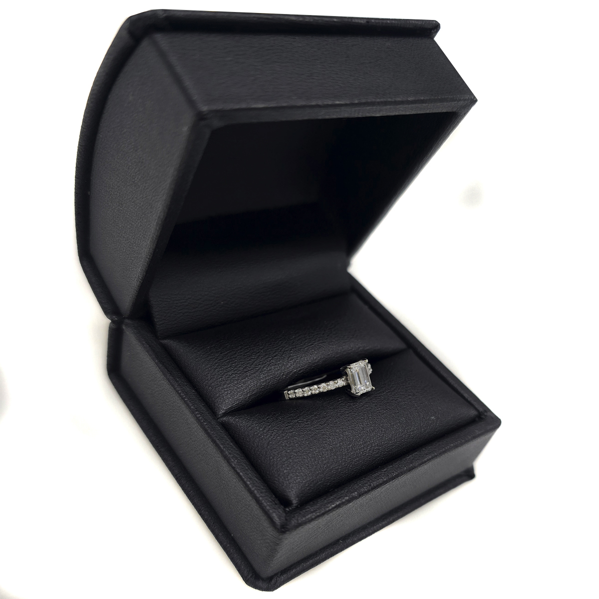 Anillo Compromiso Diamante Oro 14k Blanco Certificado Gia