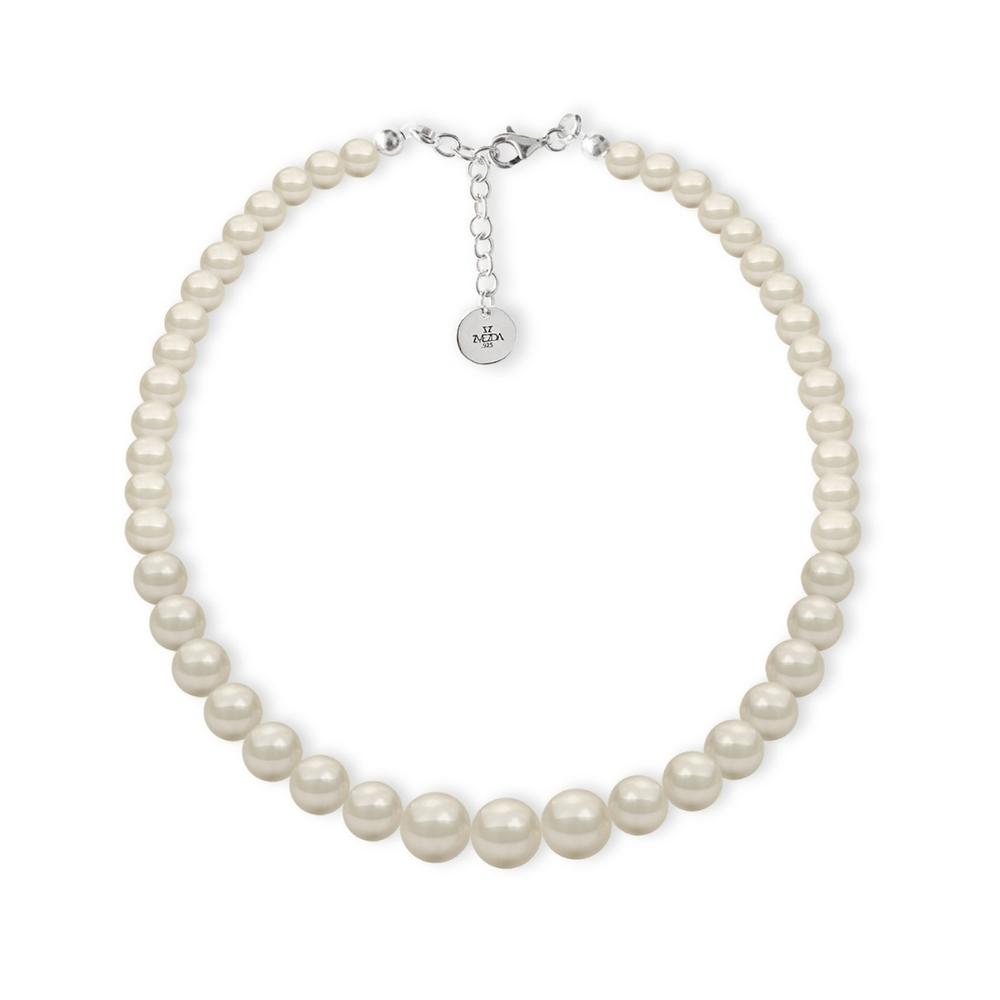 Collar Creciente Perlas de Cristal Zvezda Plata 0.925 Mujer