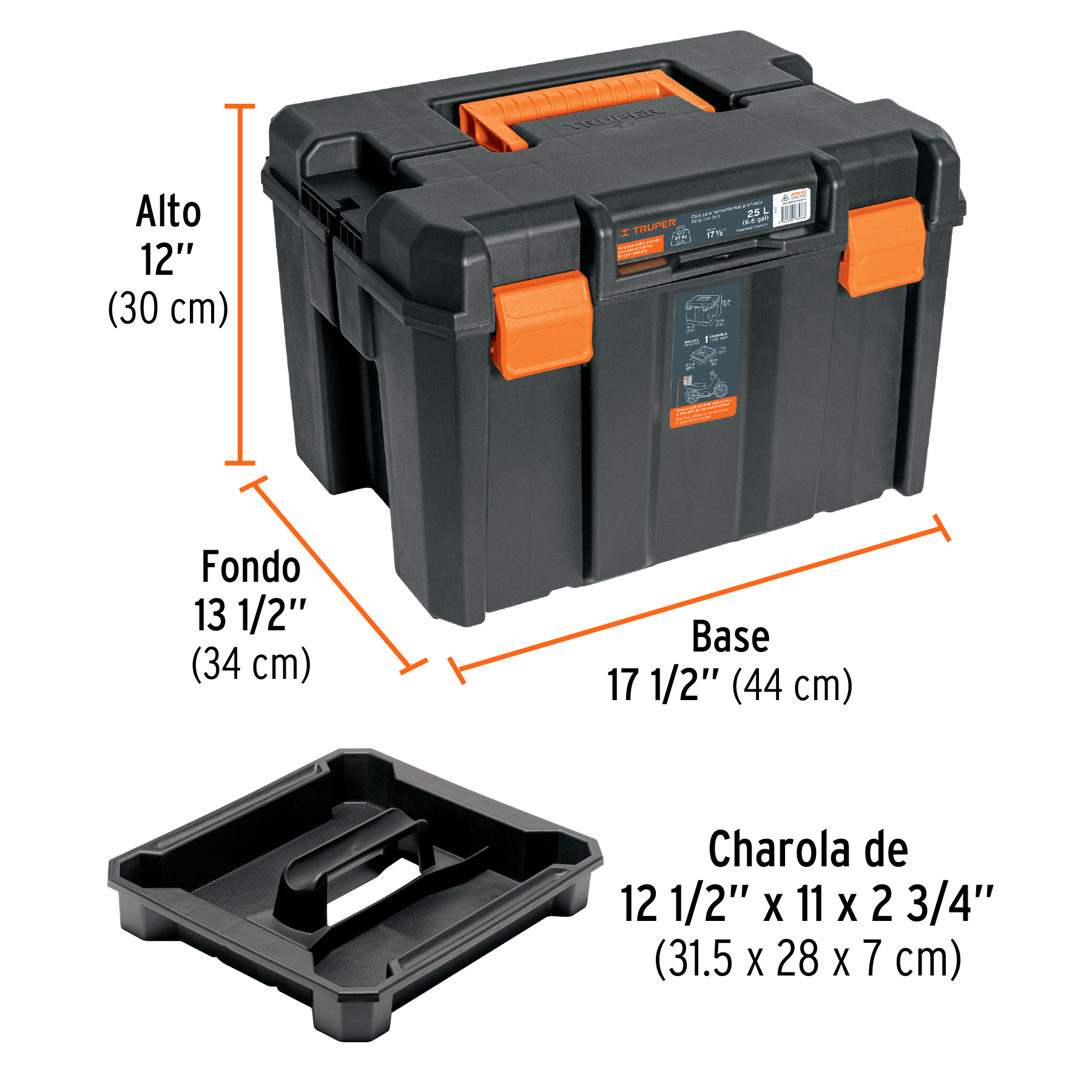 Caja para herramienta, profunda de 17'x12', TRUPER