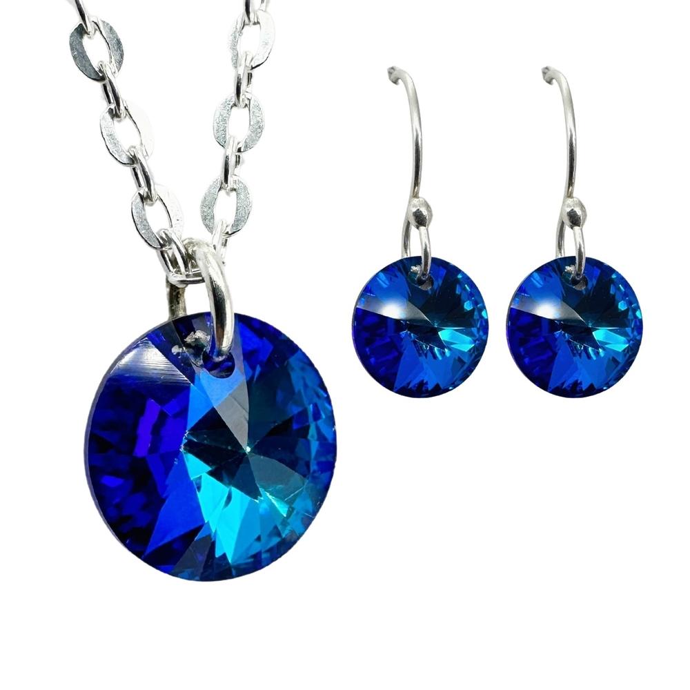 Set Collar Dije Corte Xilion Arete Zvezda Plata 0.925 Mujer
