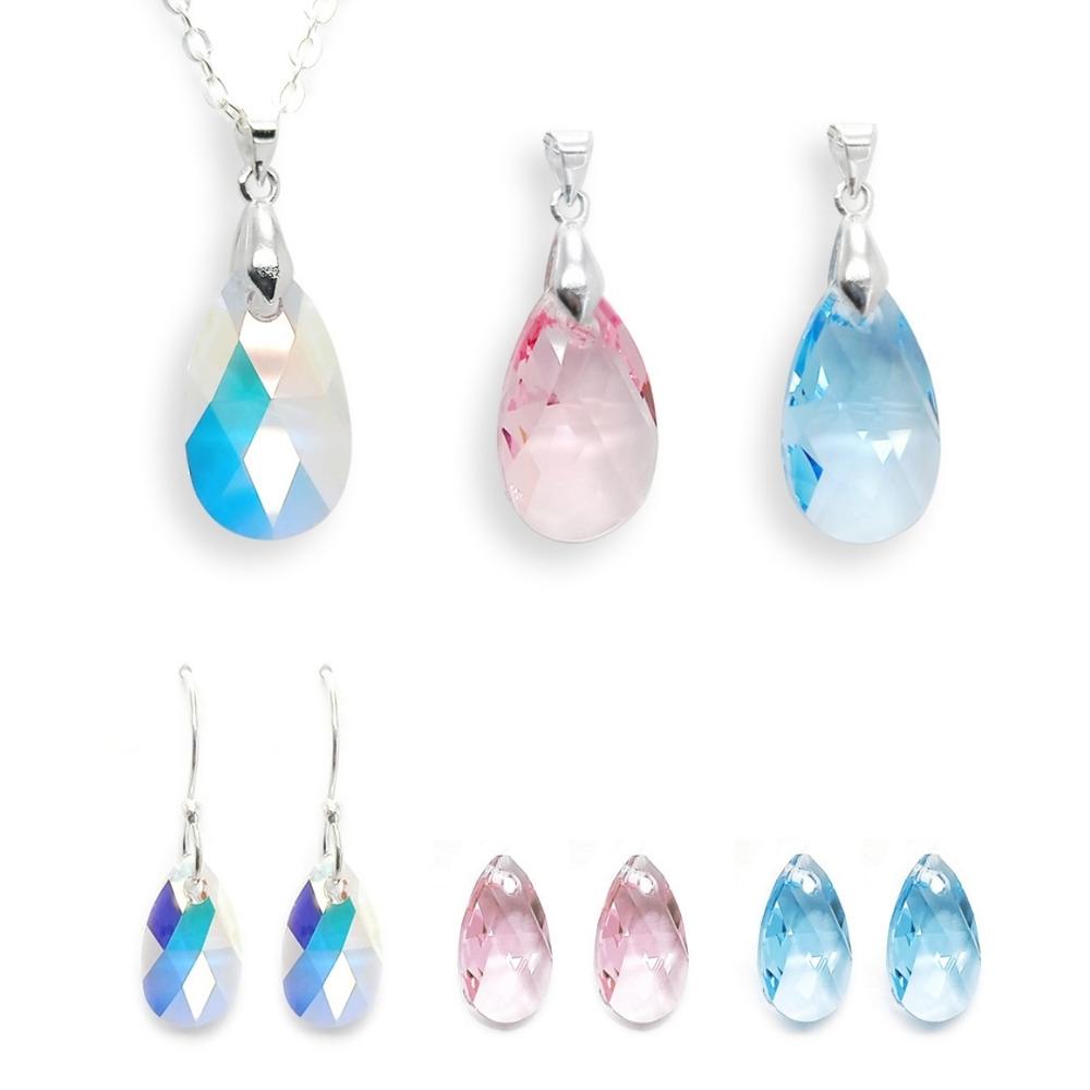Set Collar Dije Aretes Corte Leaves Zvezda Plata 0.925 Mujer