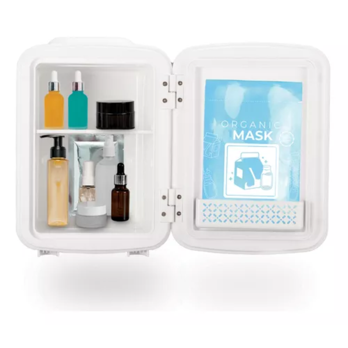 Mini Refrigerador Timco  Con Puerta de Espejo y Luz Led 3 Tonos Blanco