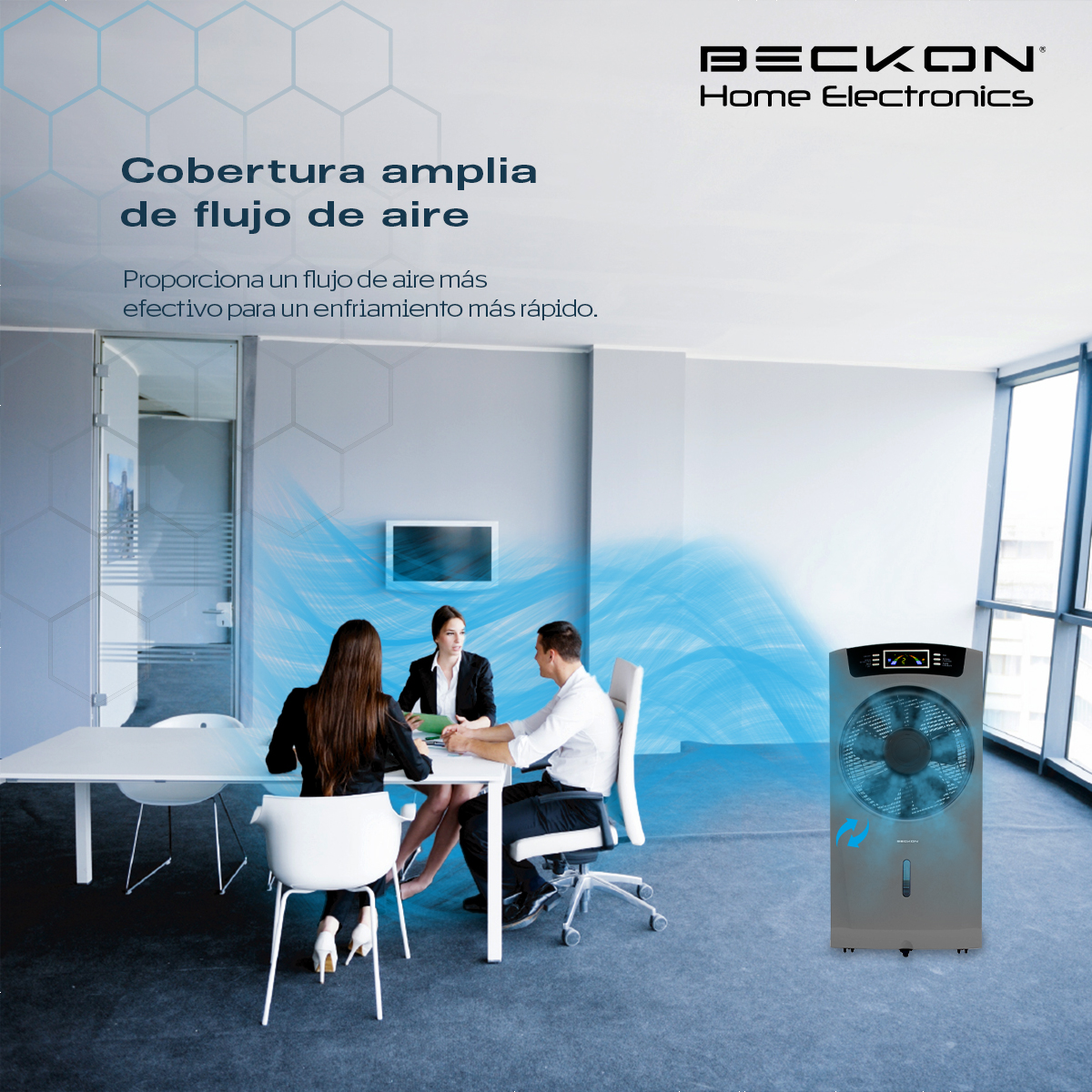 Ventilador Humidificador BV-16Wwind color gris Rociador Nebulizador 80cm Ionizador Purificador Aire Beckon Silencioso