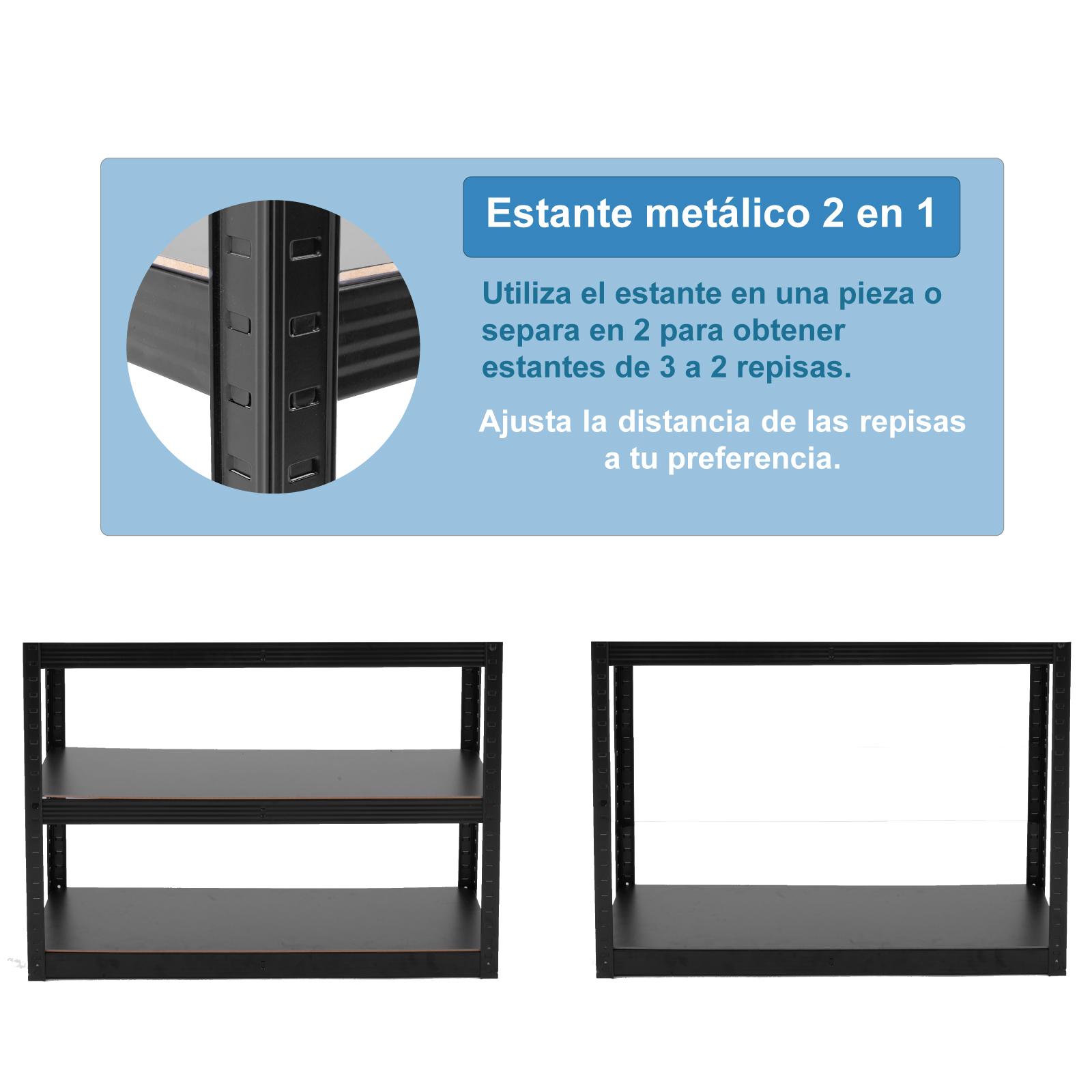 Estante Metalico Organizador Hogar Anaquel Rack 5 Niveles Negro