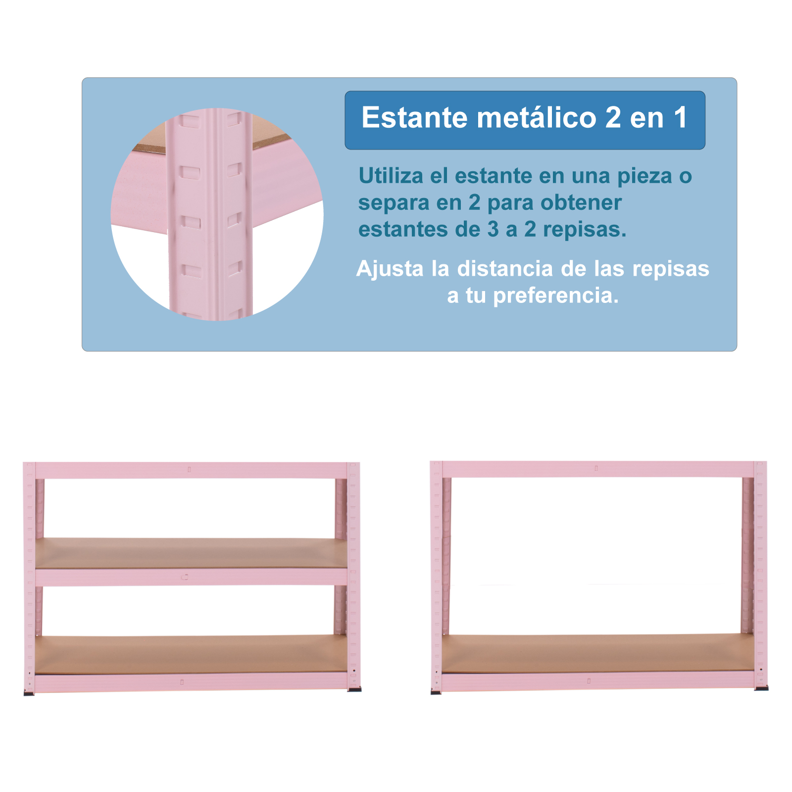 Estante Metalico Anaquel Organizador De 5 Niveles Rosa