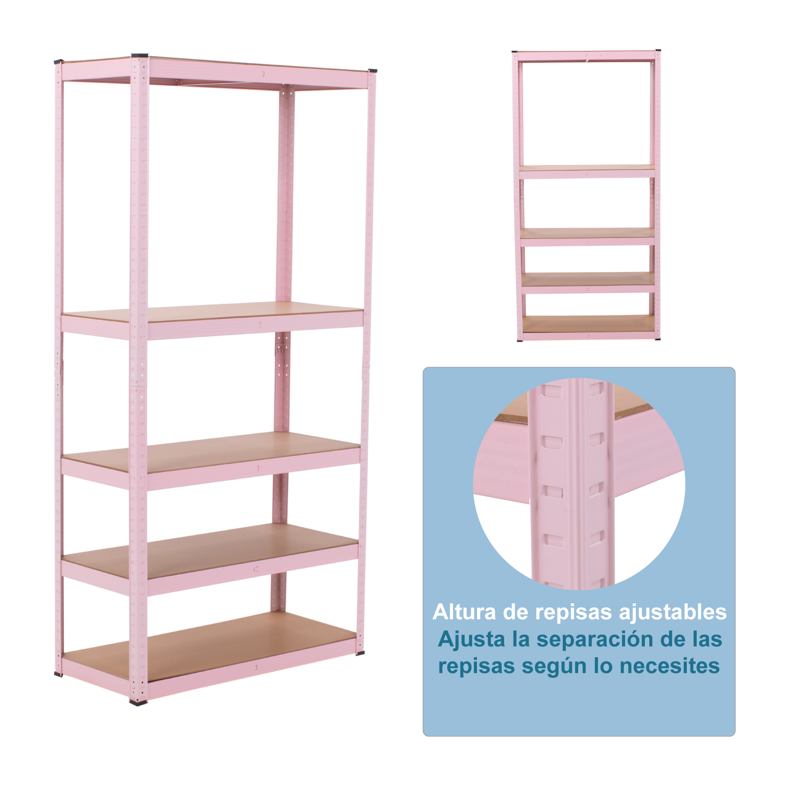 Estante Metalico Anaquel Organizador De 5 Niveles Rosa