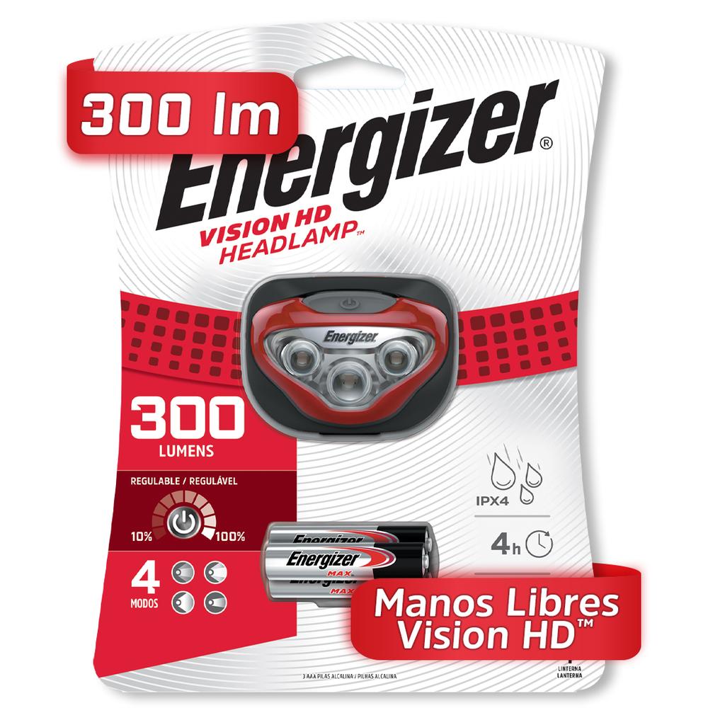 LINTERNA ENERGIZER MANOS LIBRE HDB322 + 4 PILAS AAA REC