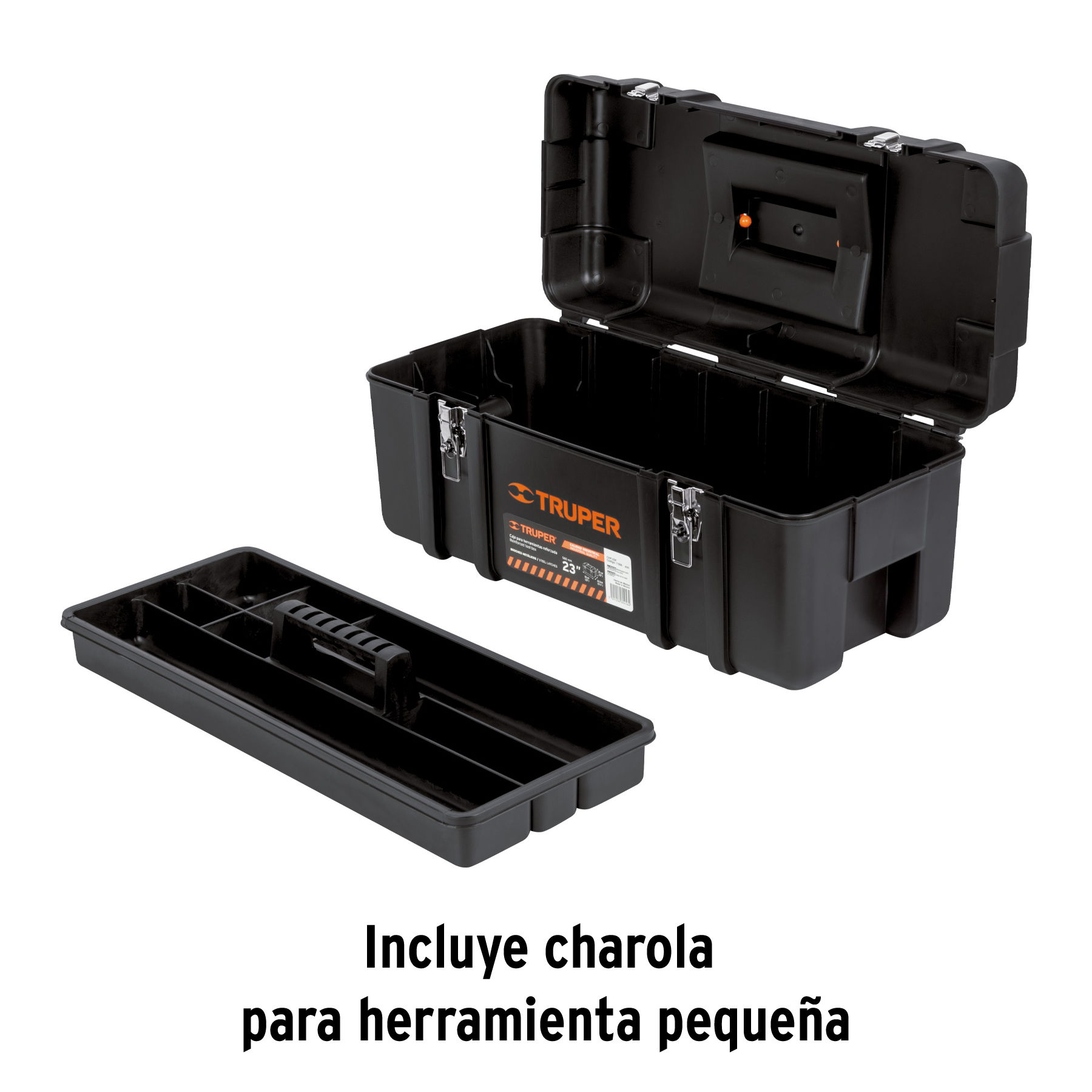 Caja para herramienta de 23" industrial, broches metálicos