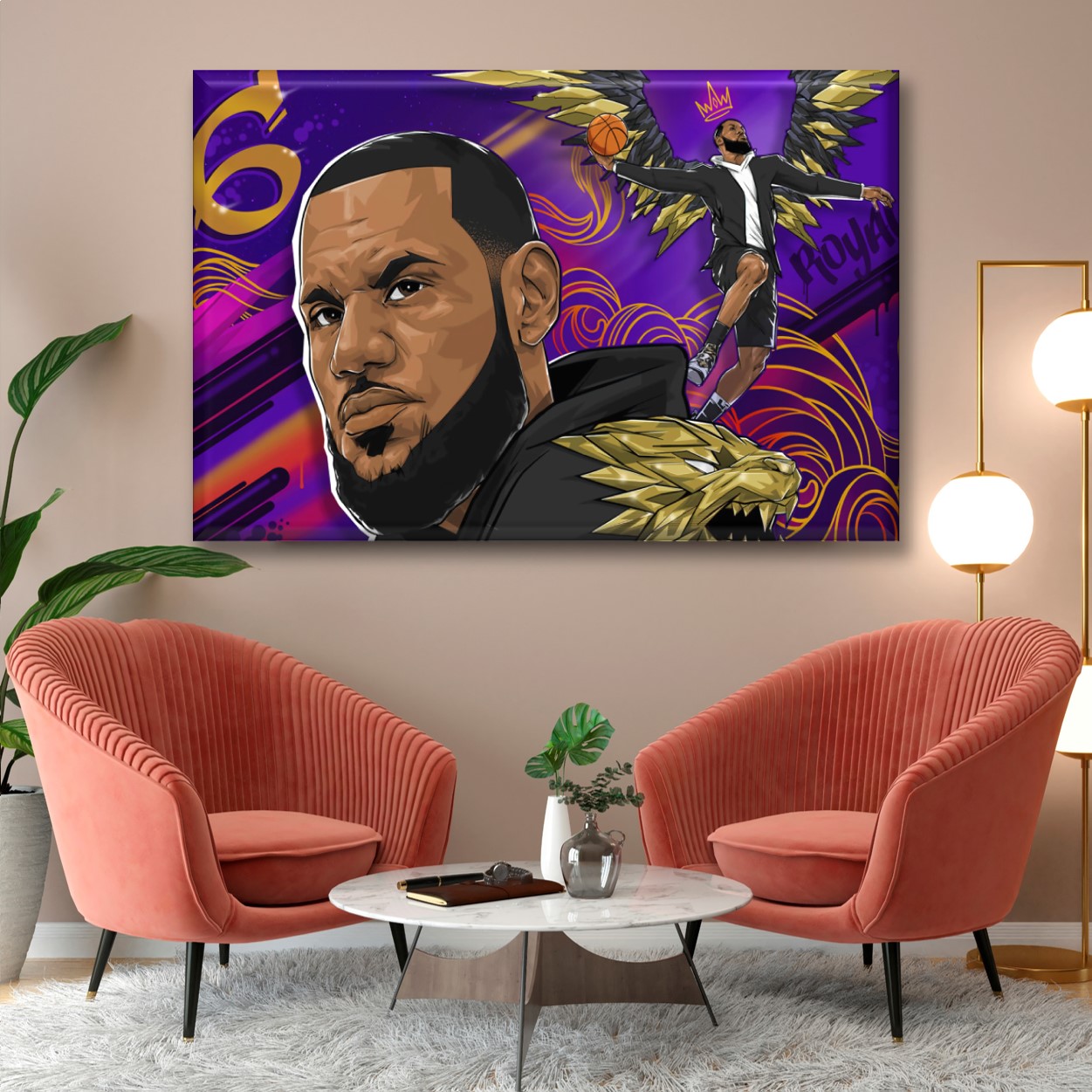 Cuadro Canva Decorativo Lebron James 60X40 cm