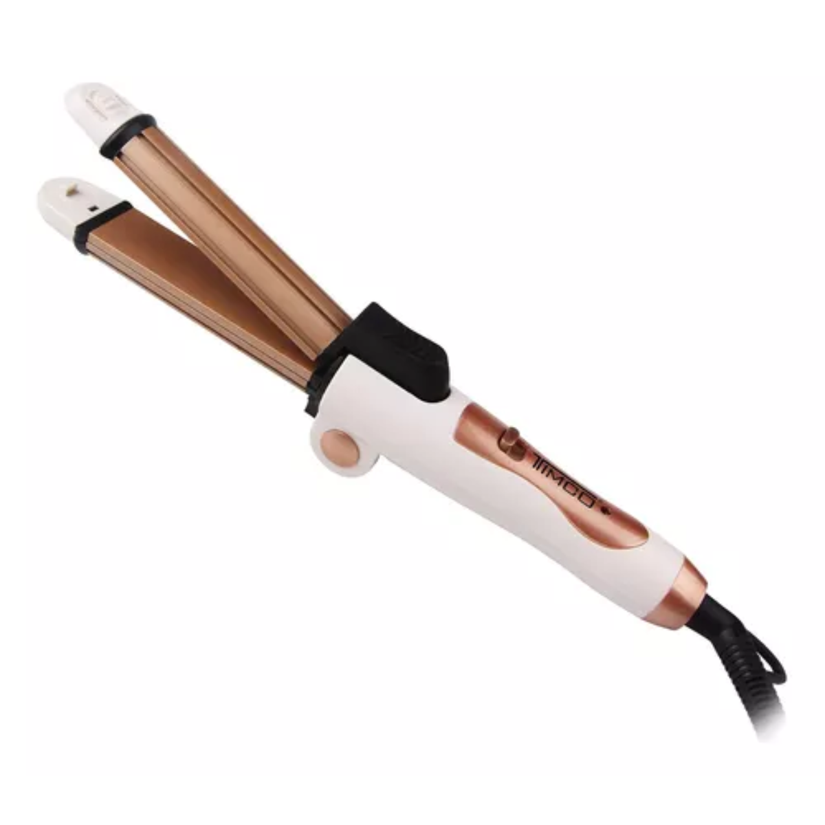 Rizadora Timco TP3 Plegable 3 en 1 (Rizadora, Alaciadora y Waflera) Blanca con Rosa Gold