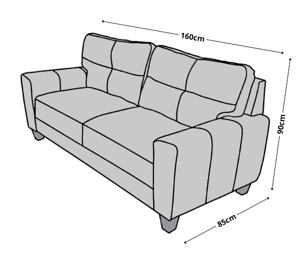 Love seat El Bazar Store Sidney Lino Gris plata 2 plazas, Modular, Moderno, Sala, Sofa