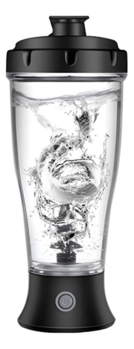 Vaso Mezclador Eléctrico De Proteínas Para Gimnasio transparente negro