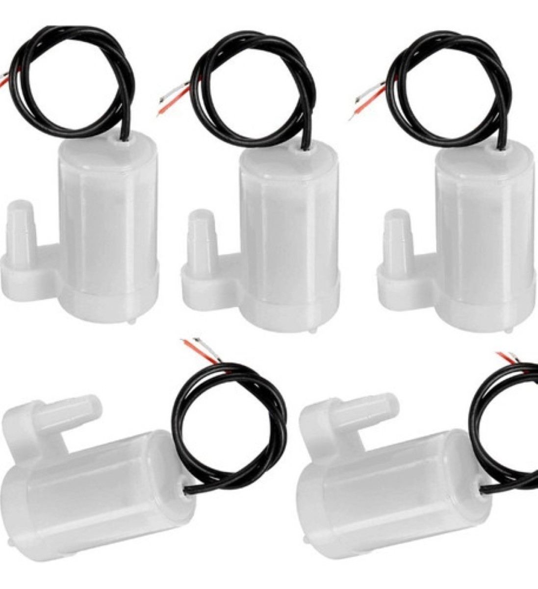 5 Mini Bombas Sumergible de Agua 3V a 6V DC Para Acuarios, Fuentes blanco 
