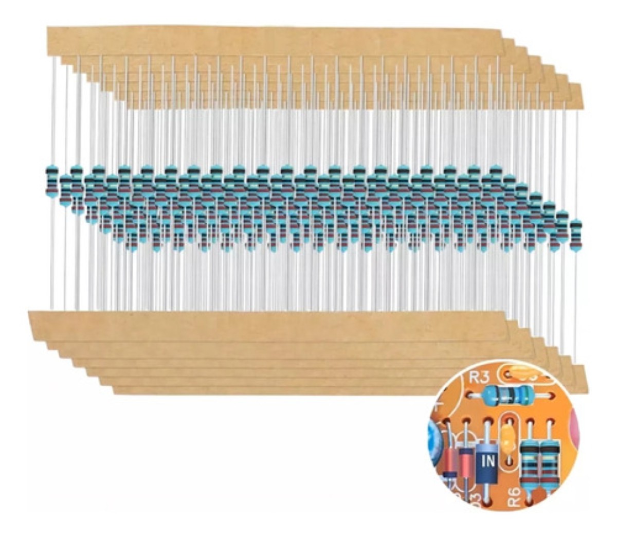 Kit Resistencias 3120 Pzs 156 Valores 1/4w 1% En Caja