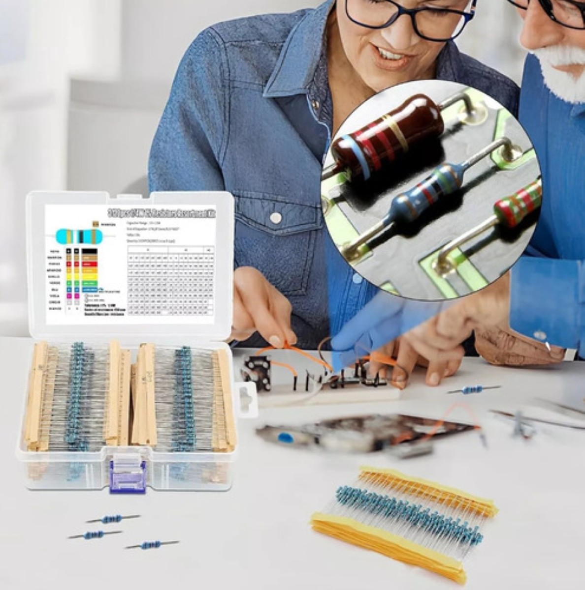 Kit Resistencias 3120 Pzs 156 Valores 1/4w 1% En Caja