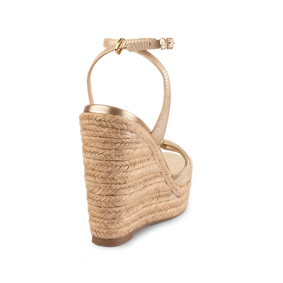 Alpargatas Para Mujer De Piel Sandalia Plataforma Davenia Arezzo Oro