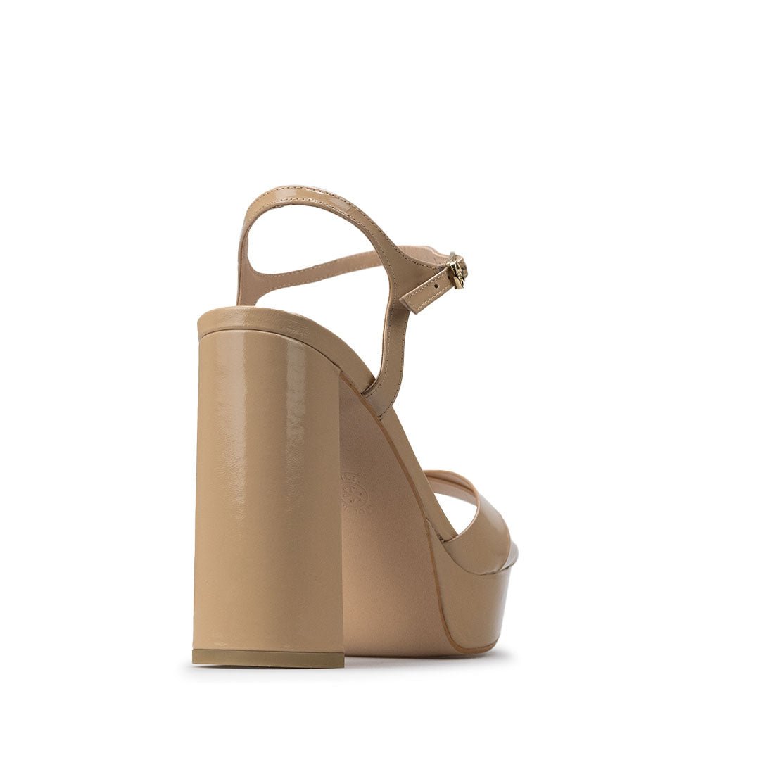 Tacones De Plataforma Para Mujer De Piel Davenia Mod. Aurora Beige