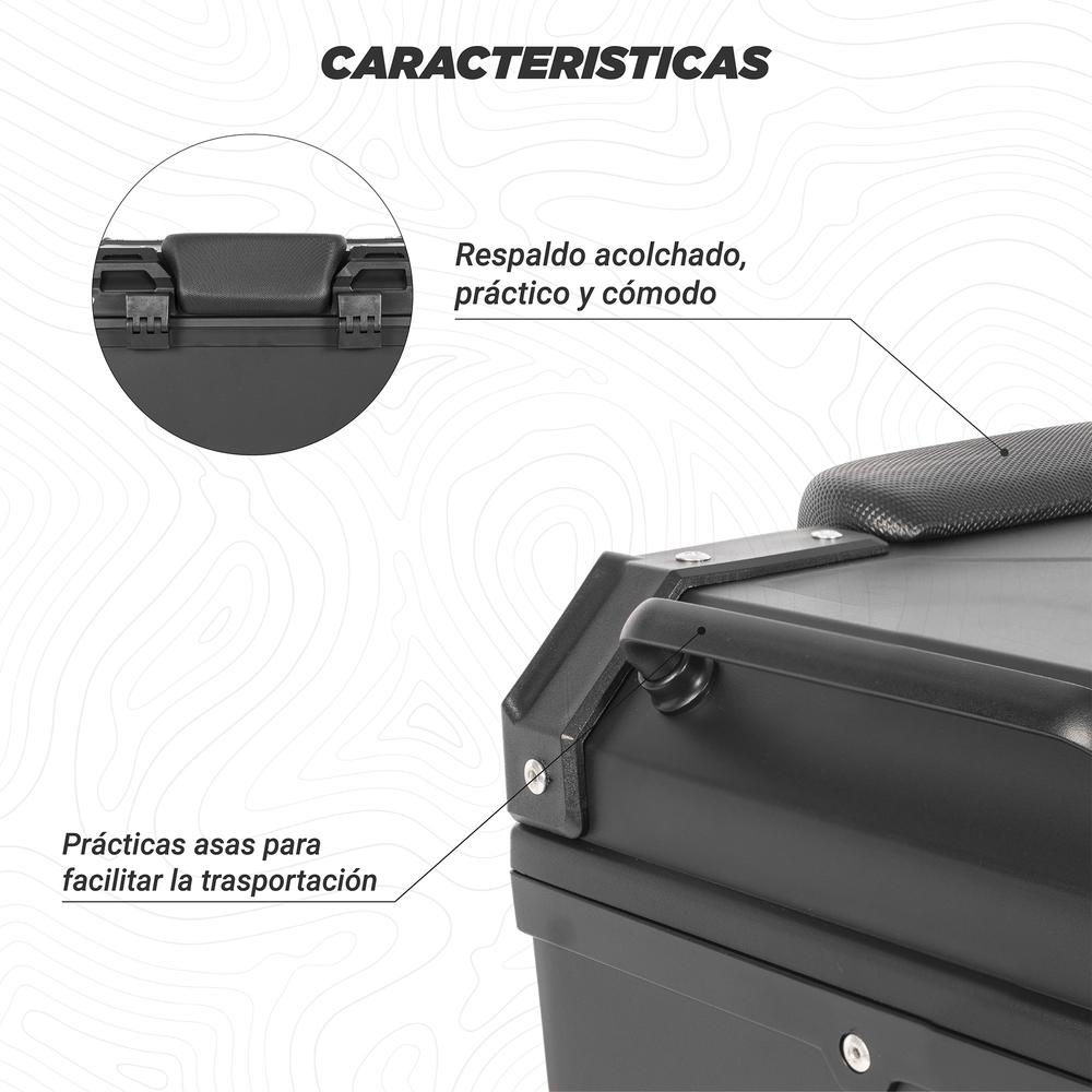 Caja portaequipaje para moto 45L 43.5x38x34 Universal Kinlley