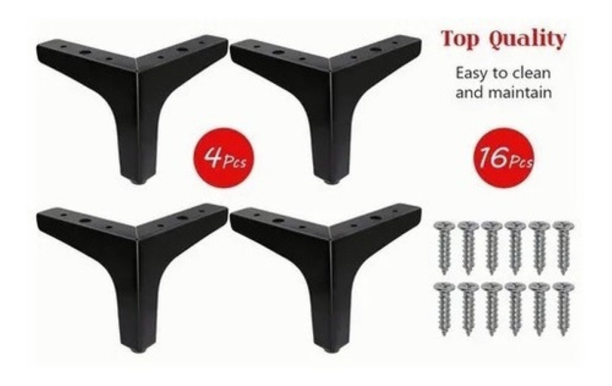 Patas De Muebles Elevadores De Cama Sofá Apilables 4 Pz 13 cm NEGRO