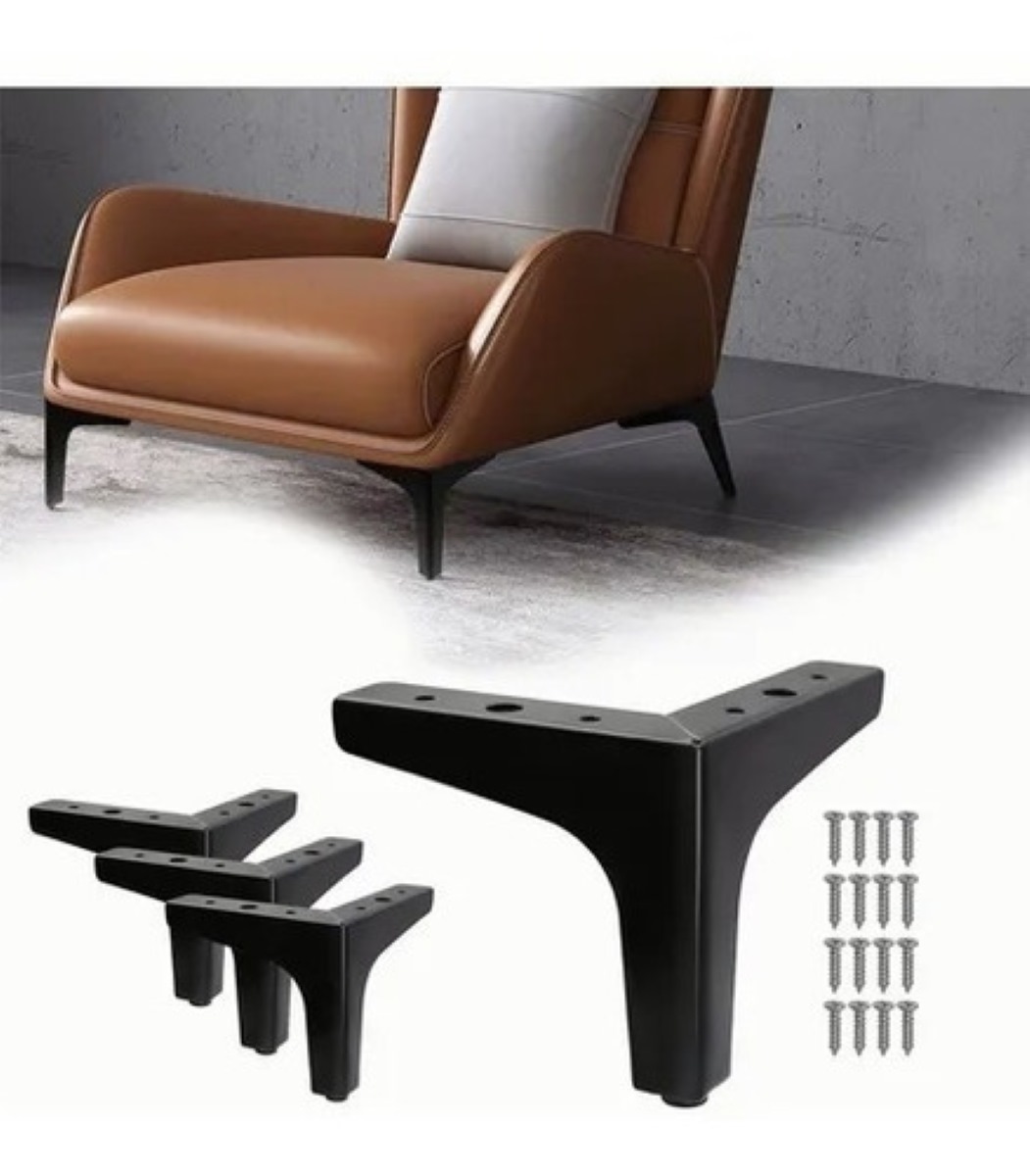 Patas De Muebles Elevadores De Cama Sofá Apilables 4 Pz 13 cm NEGRO