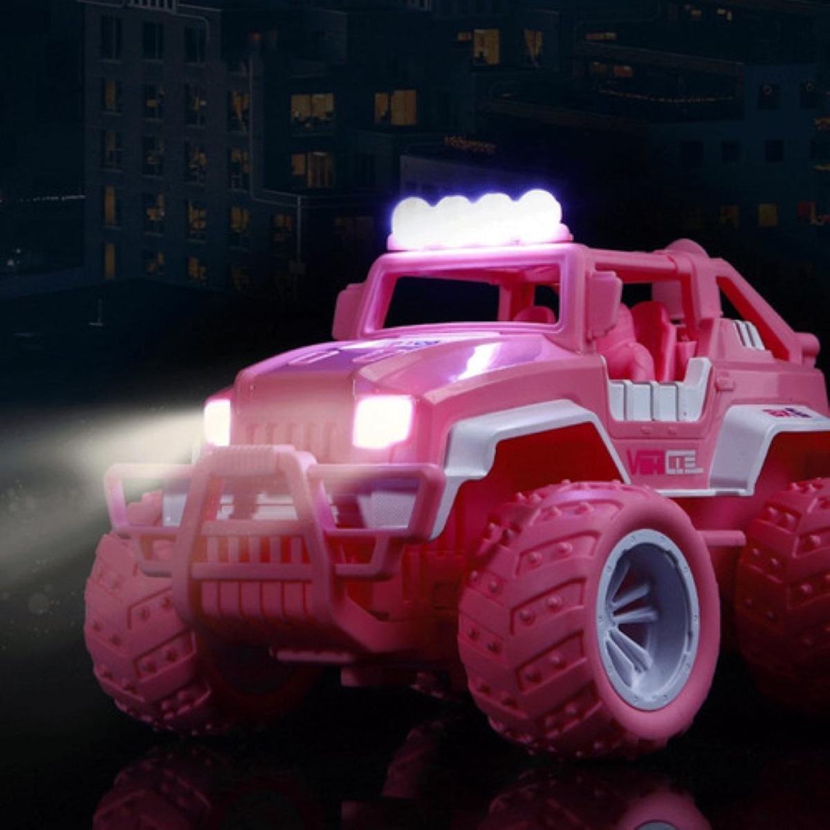 Coche De Juguete Teledirigido Recargable Camión Todoterreno Rosa