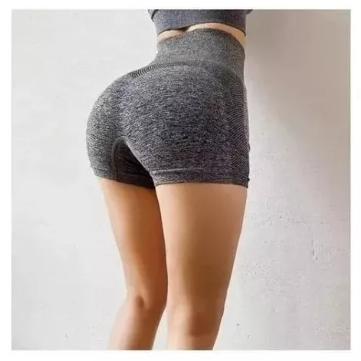 2pzs Short De Licra Para Mujer Fitness Sports Sexy Negro/Gris Talla: L/XL
