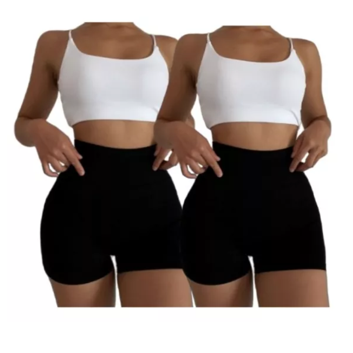 2pzs Short De Licra Para Mujer Fitness Sports Sexy Negro/Negro Talla: S/M