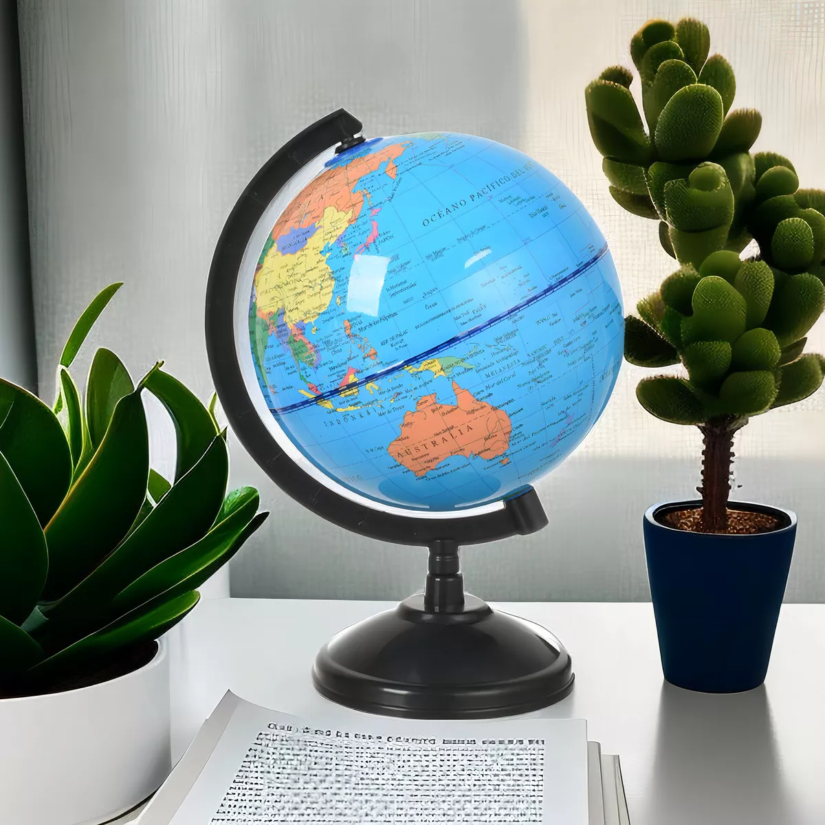 Globo Terráqueo Giratorio Didáctico Español Mapa Mundo 11cm