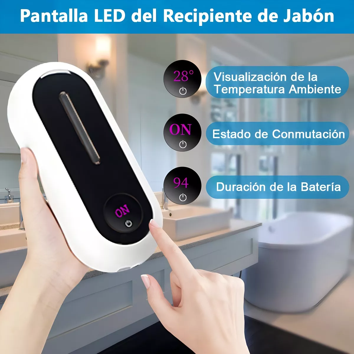 Dispensador Jabón Automático Despachador De Gel Baño 300ml