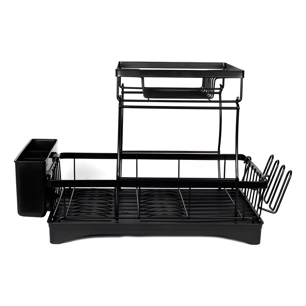 Escurridor De Platos Acero Inoxidable Ajustable Drenaje 360° Color Negro