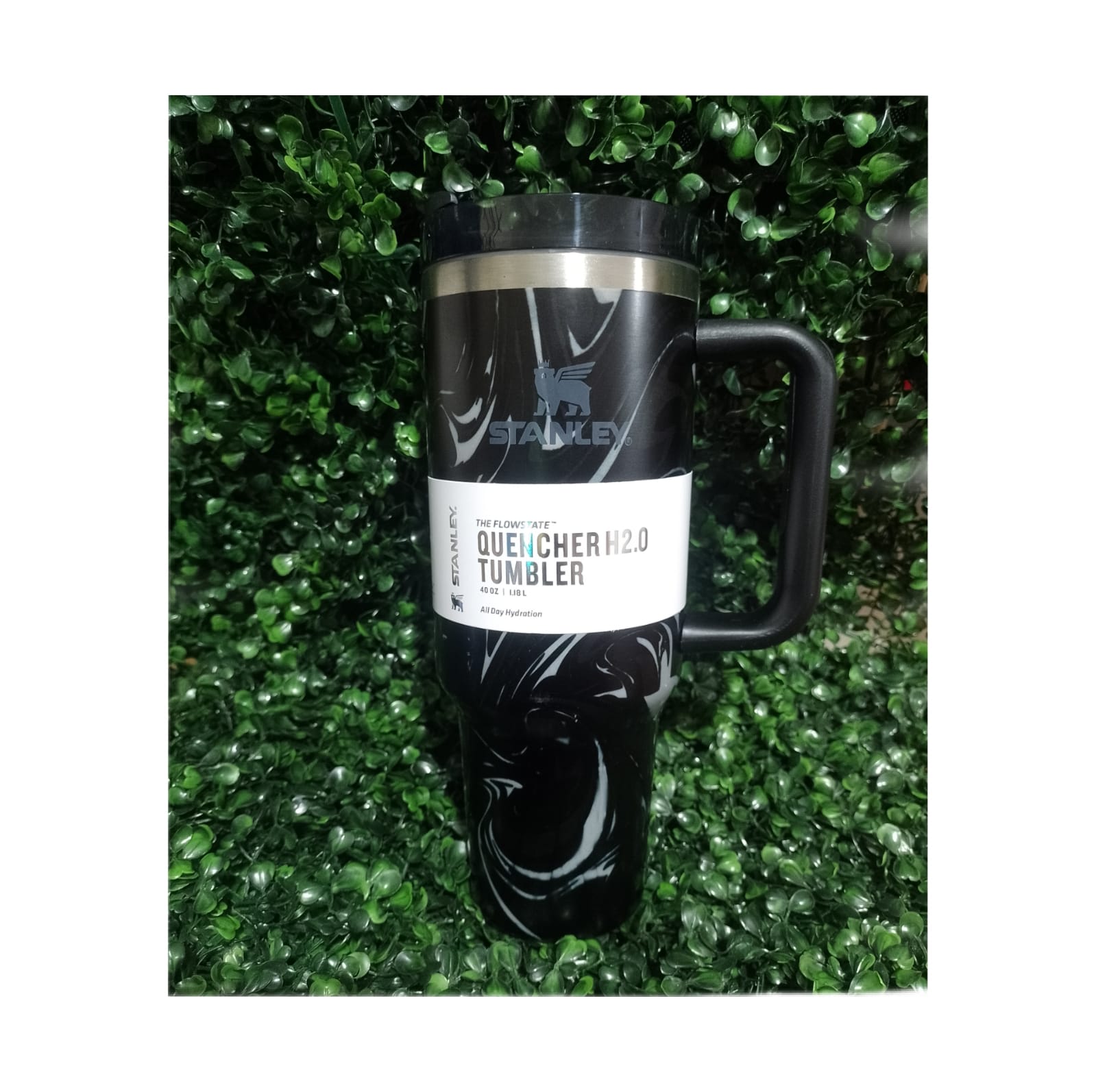 Vaso Termo Acero Color Negro Mate Marmoleado 1.19L Stanley Flowstate Quencher Tumbler 40oz