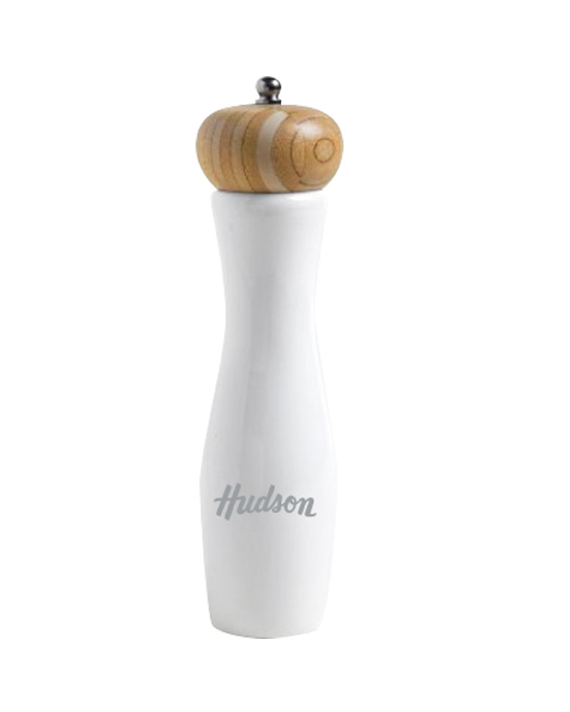Molinillo Madera Laqueado Blanco 20 Cm Muela Ceramica