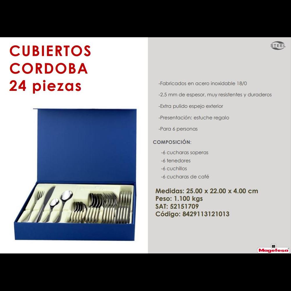 Set De 24 Cubiertos Cordoba Magefesa Acero Inox