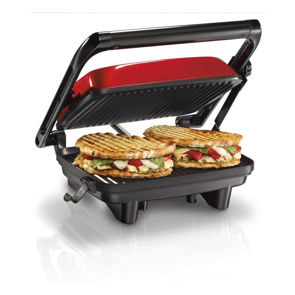 Sandwichera Panini Tortas Hamilton Beach 25462 color Negro Calentar Tostar