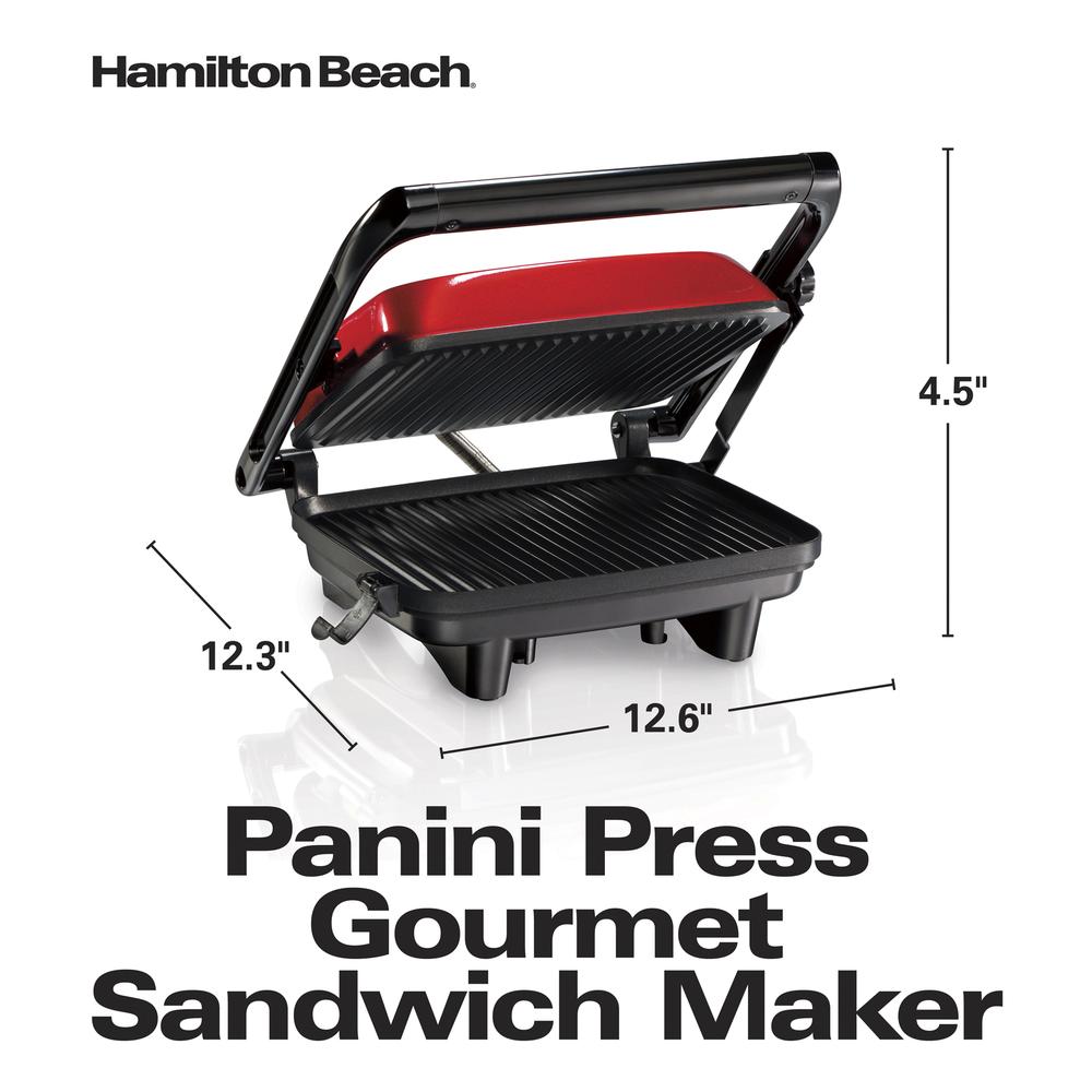 Sandwichera Panini Tortas Hamilton Beach 25462 color Negro Calentar Tostar