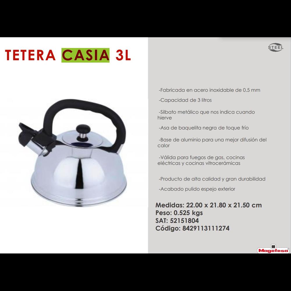 Tetera Hervidora Agua Magefesa Casia Acero Inoxidable 3 Litros