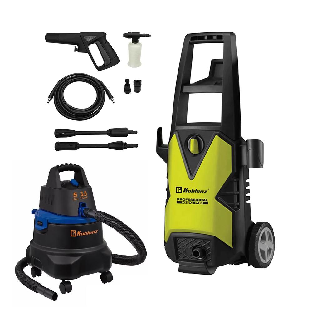 Hidrolavadora 1650 PSI + Aspiradora Koblenz 5 Galones