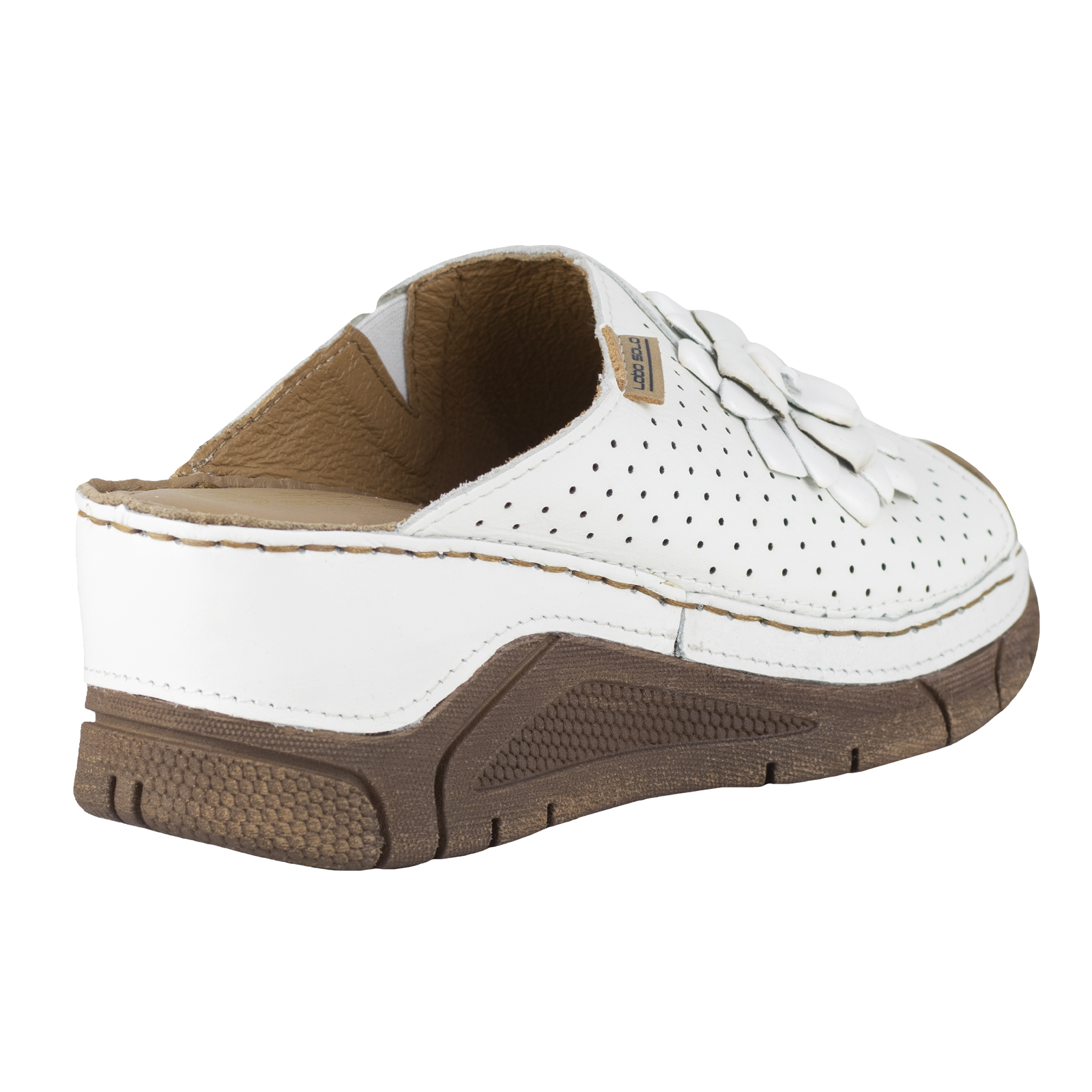 Sandalia Mujer Plataforma Lobo Solo 1384 Blanco Floral +8cm