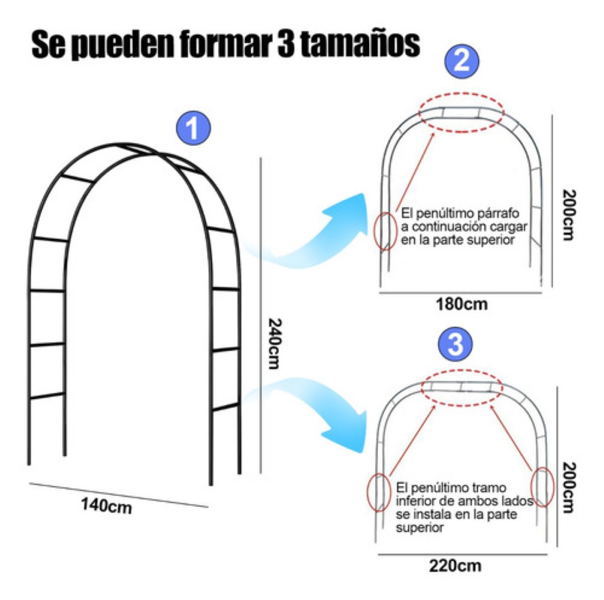 Arco De Boda Decoracion Plantas Fiesta Metal Con Base 2.4m negro