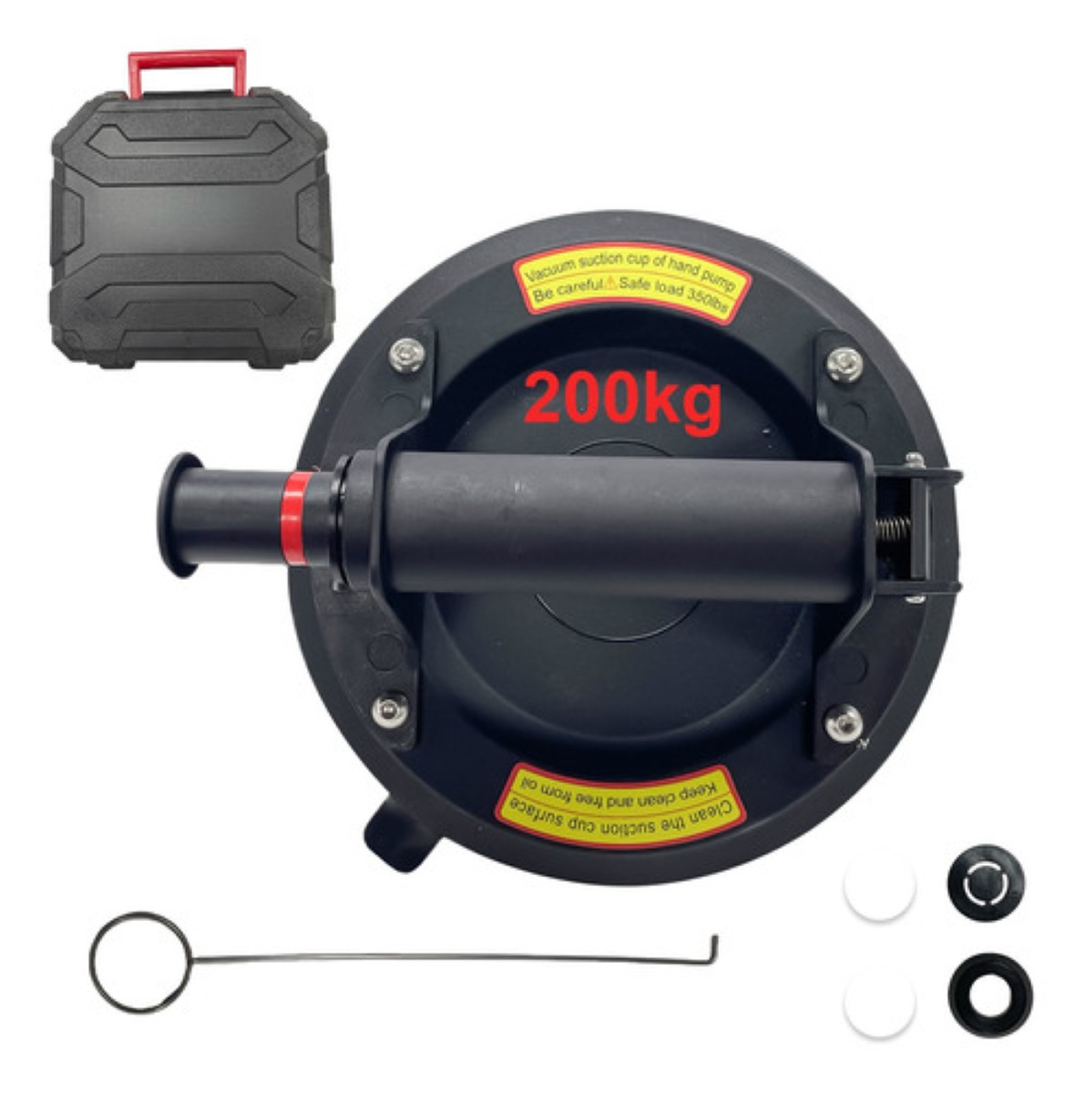 Disco De Vacío Neumático Negro 200 Kg, 8 PuLG. negro