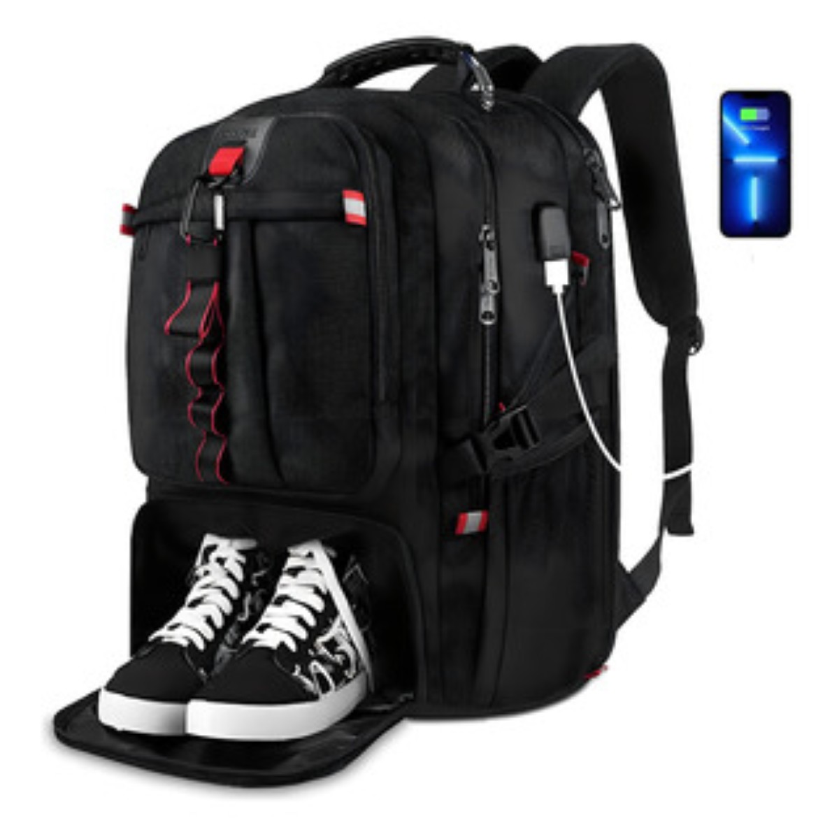 15.6 Mochila De Viaje De Gran Capacidad 21l Mochila negro