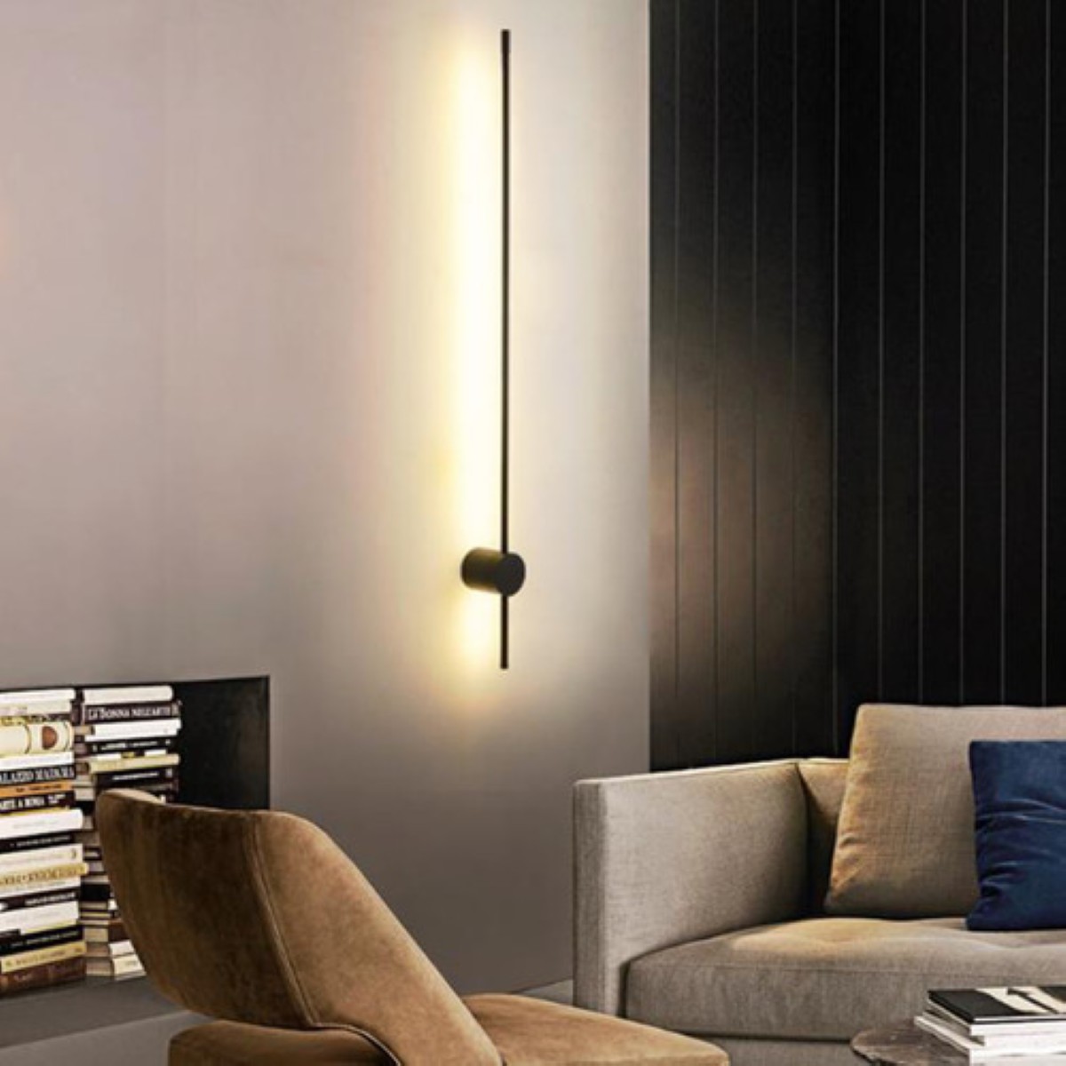 Lámpara De Pared De Barra, Lámpara De Ambiente Decorativo Negro